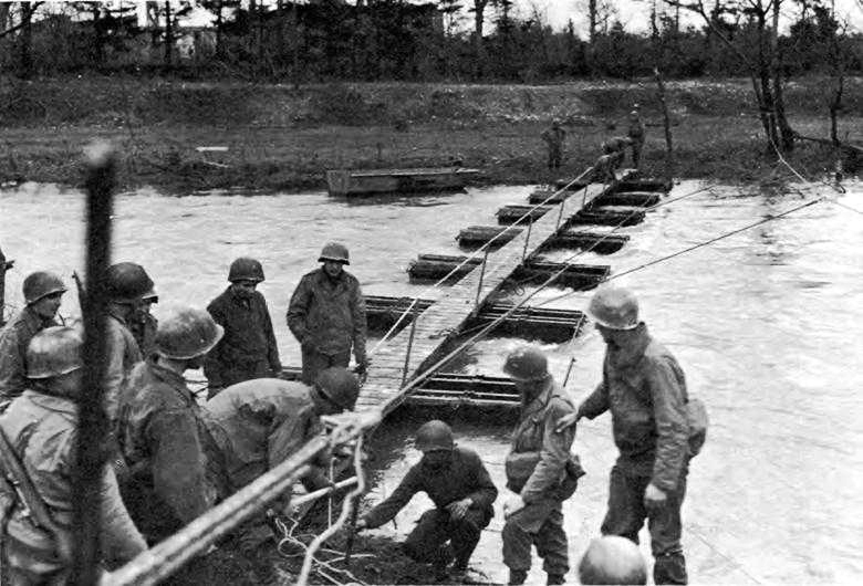 84th Division bridging the Roer River