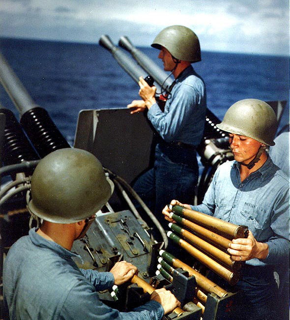 Loading the 40mm gun